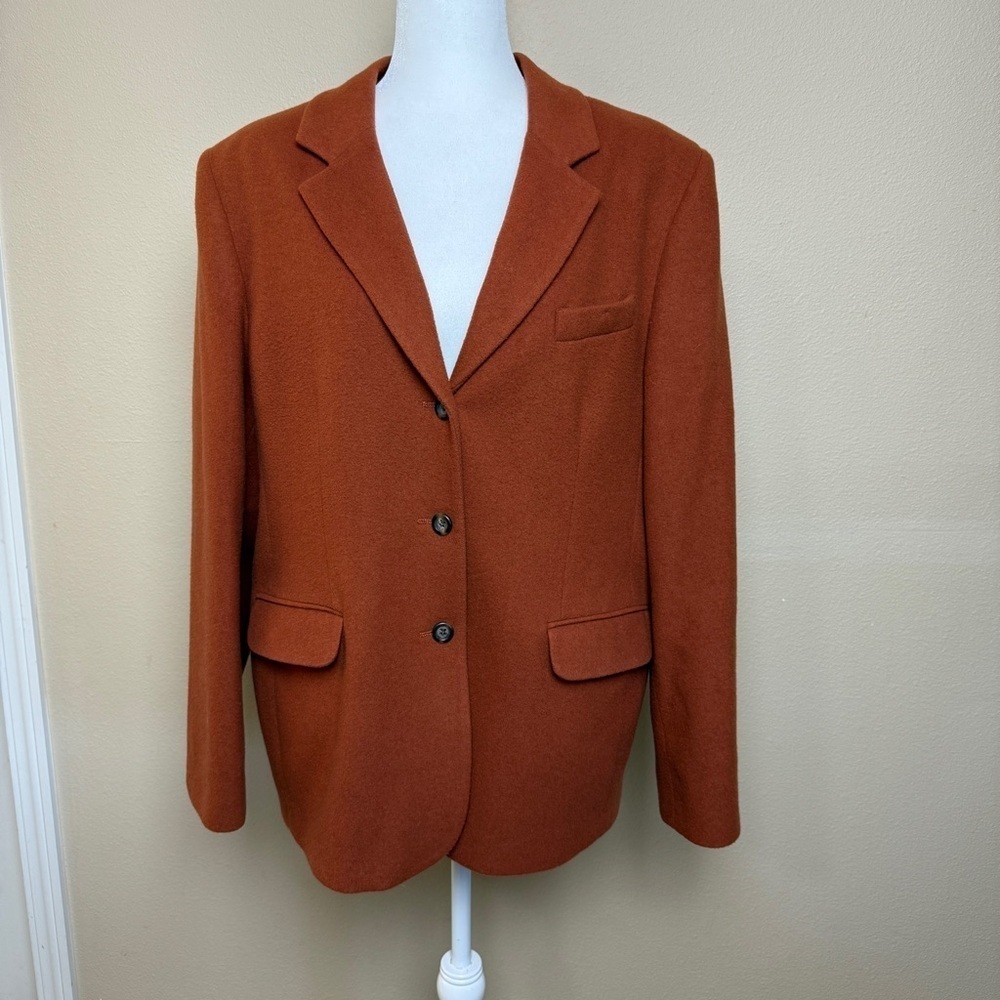 L.L Bean Women’s Rust Wool & Cashmere Blazer Jacket Autumn Winter Classic